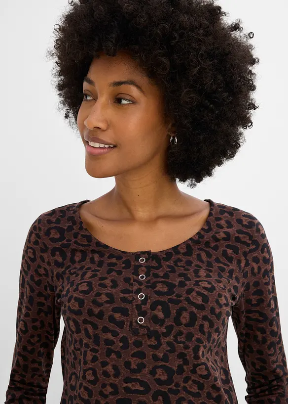 Maglia a maniche lunghe in misto cotone ed elastan (pacco da 3), bonprix