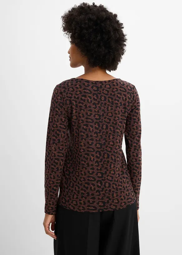 Maglia a maniche lunghe in misto cotone ed elastan (pacco da 3), bonprix