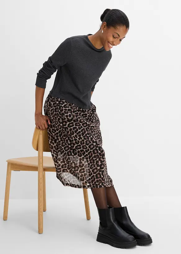 Abito in maglina di materiale misto con puro cotone, bonprix