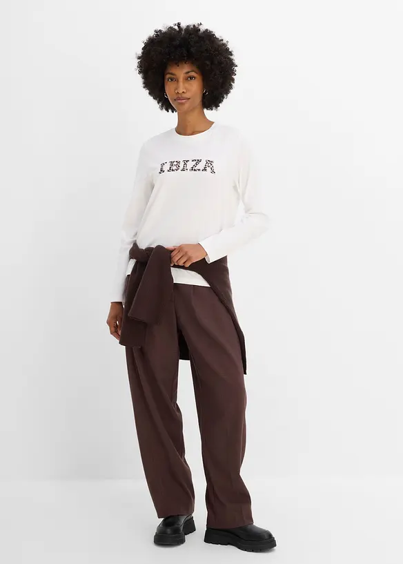 Maglia a maniche lunghe in puro cotone (pacco da 2), bonprix