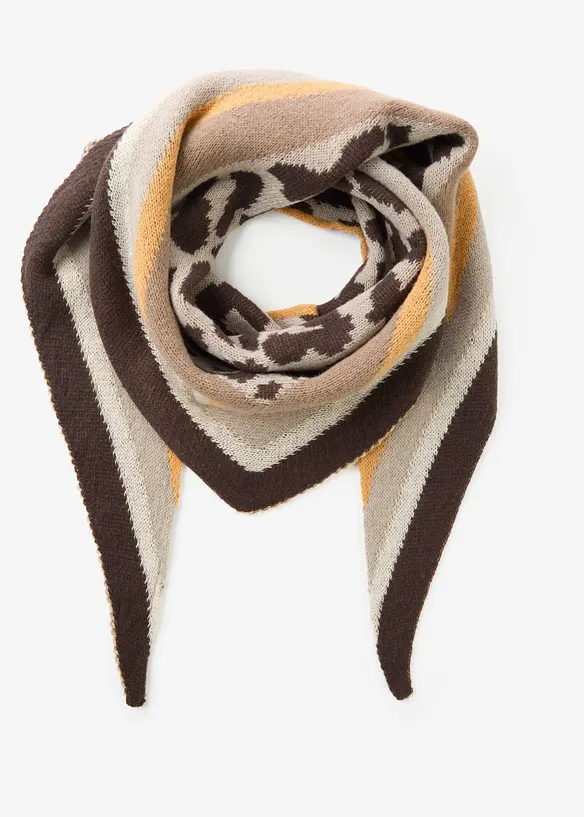 Foulard a triangolo morbido e leopardato, bonprix