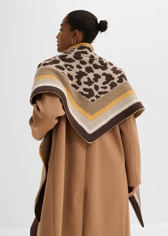 Foulard a triangolo morbido e leopardato, bonprix