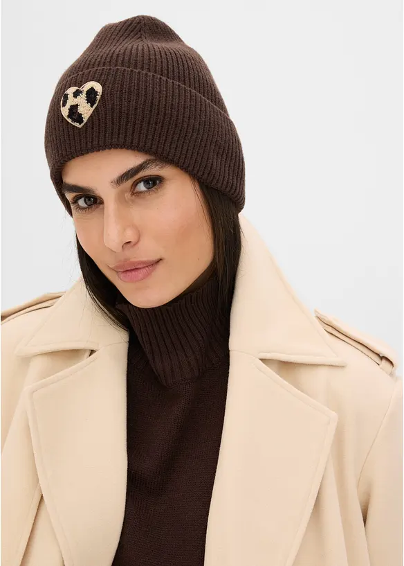 Berretto con cuore leopardato, bonprix