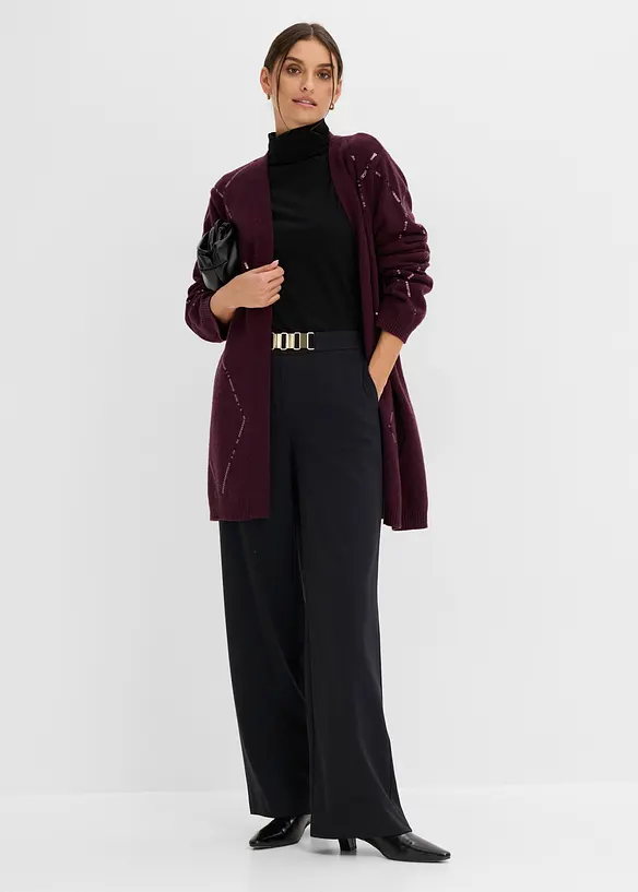 Cardigan lungo con paillettes, bonprix
