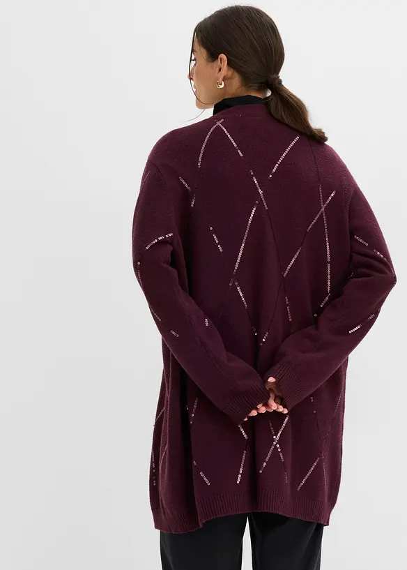Cardigan lungo con paillettes, bonprix