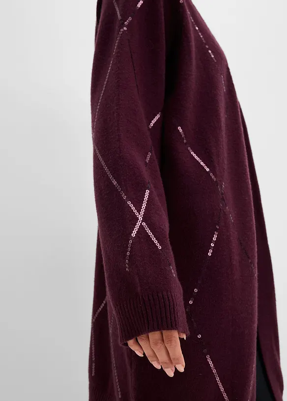 Cardigan lungo con paillettes, bonprix