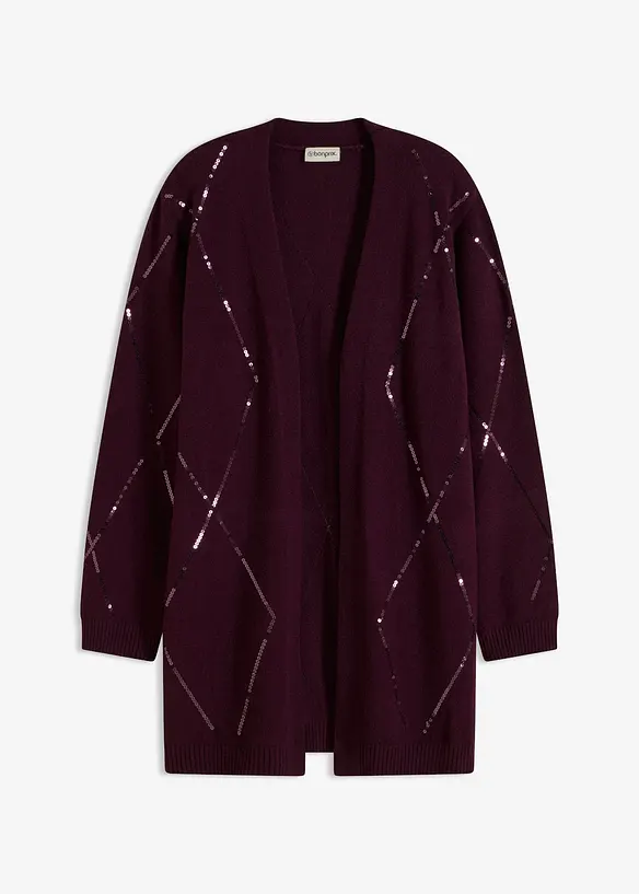 Cardigan lungo con paillettes, bonprix
