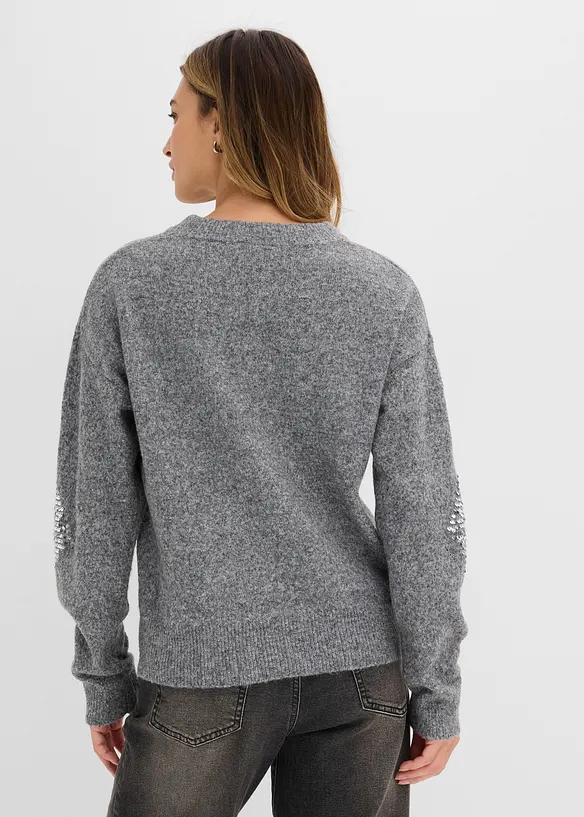 Maglione con applicazione di paillettes, bonprix