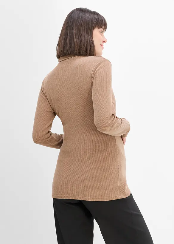 Maglione morbido pr&eacute;maman / da allattamento a collo alto, bonprix