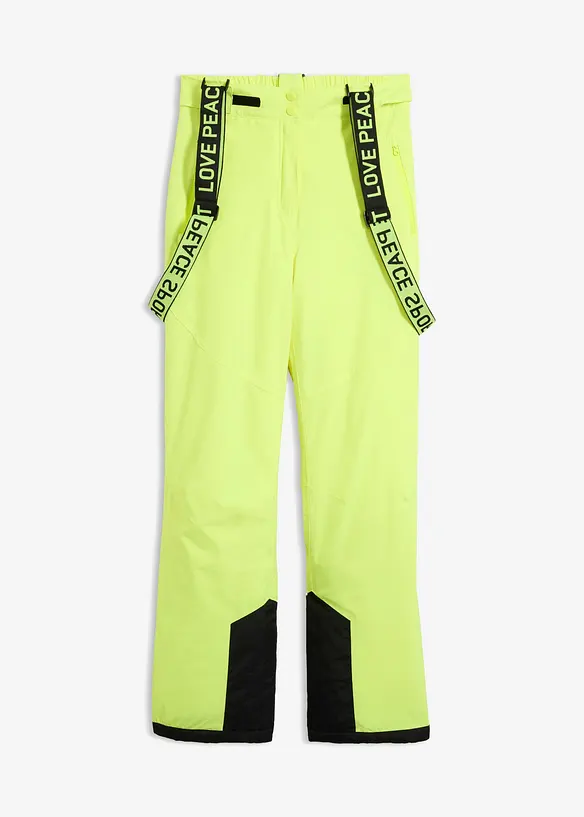 Pantaloni termici funzionali da neve impermeabili con bretelle staccabili, bonprix