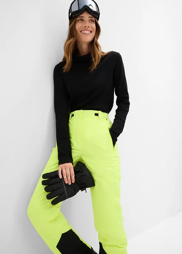 Pantaloni termici funzionali da neve impermeabili con bretelle staccabili, bonprix