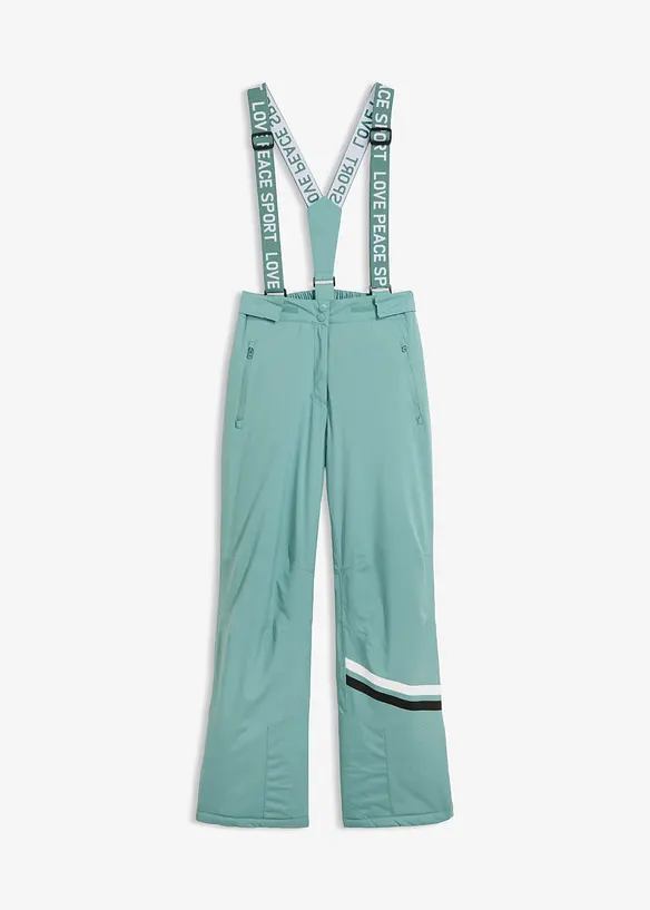 Pantaloni termici funzionali da neve impermeabili con bretelle staccabili, bonprix