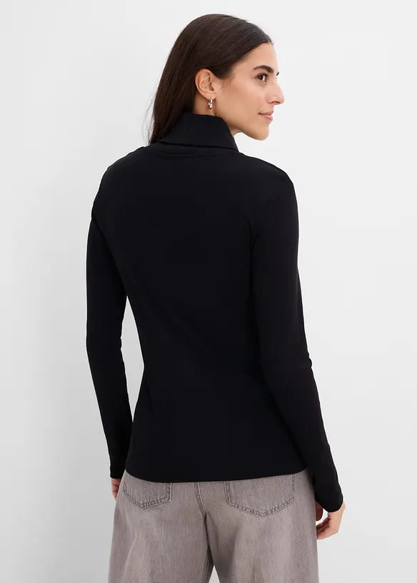 Maglia a collo alto in puro cotone, bonprix