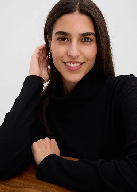 Maglia a collo alto in puro cotone, bonprix