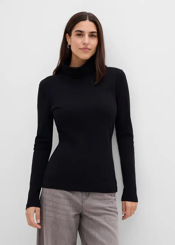 Maglia a collo alto in puro cotone, bonprix