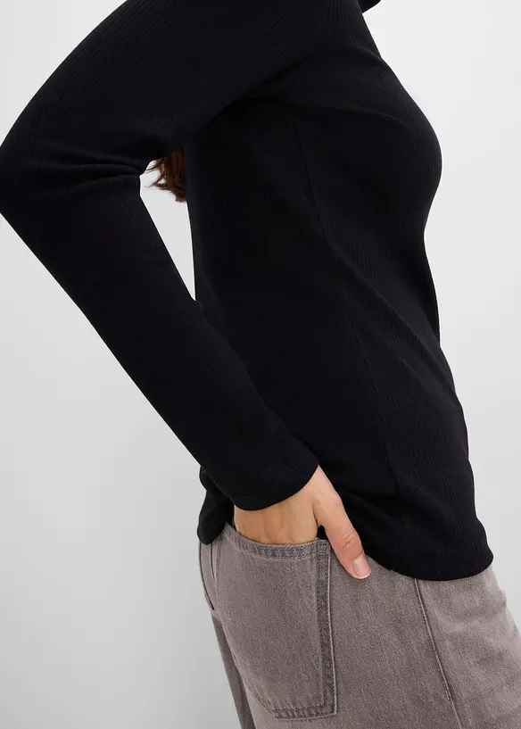 Maglia a collo alto in puro cotone, bonprix