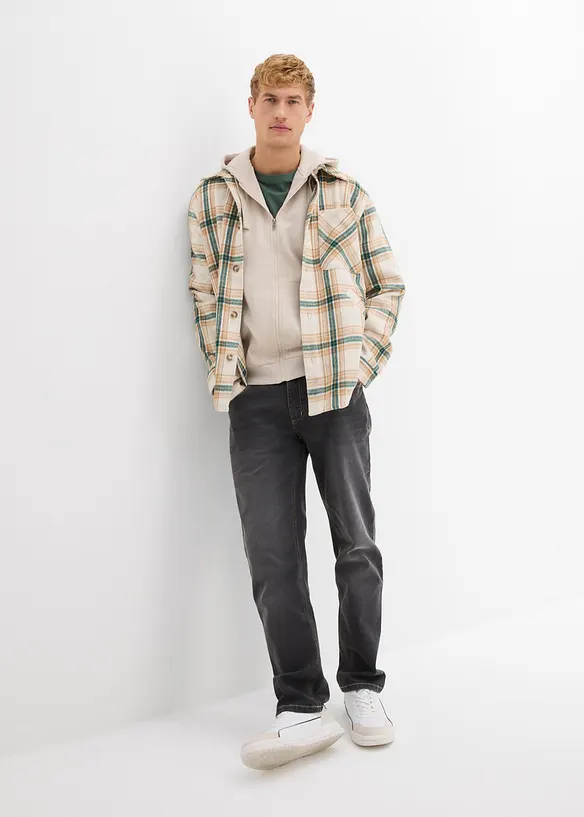 Felpa con zip e cappuccio regular fit, bonprix
