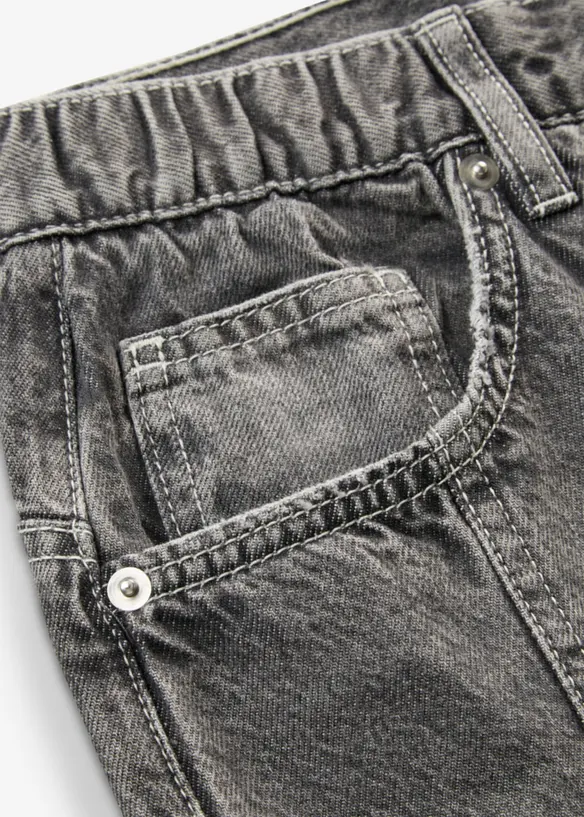 Jeans barrel cropped, vita media, bonprix