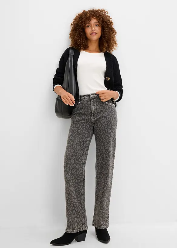 Jeans straight, vita alta, bonprix
