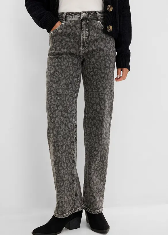 Jeans straight, vita alta, bonprix