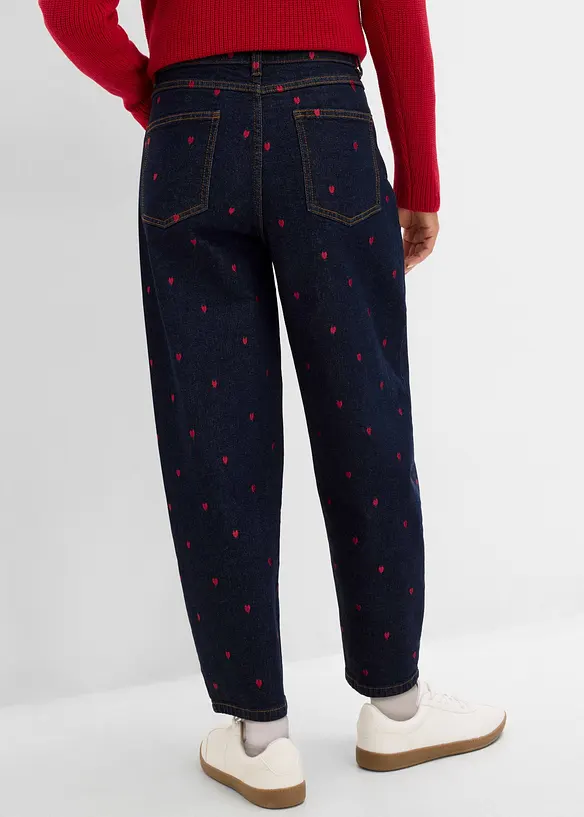 Jeans barrel, vita alta, bonprix