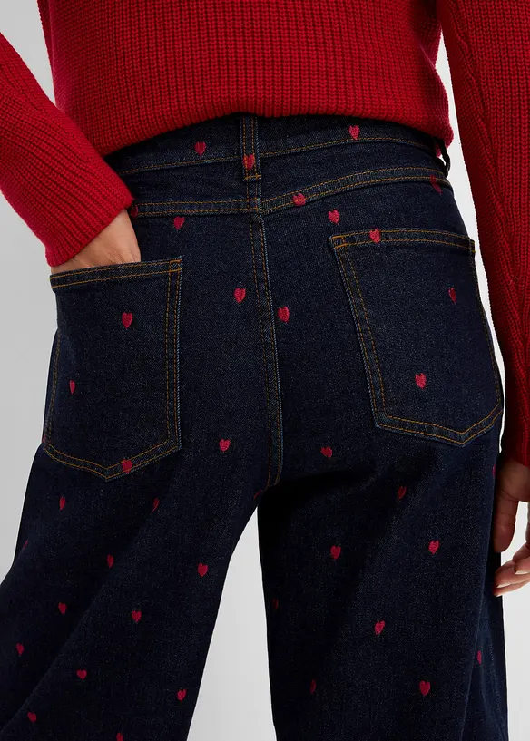 Jeans barrel, vita alta, bonprix