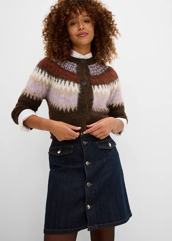 Gonna di jeans con bottoni, bonprix