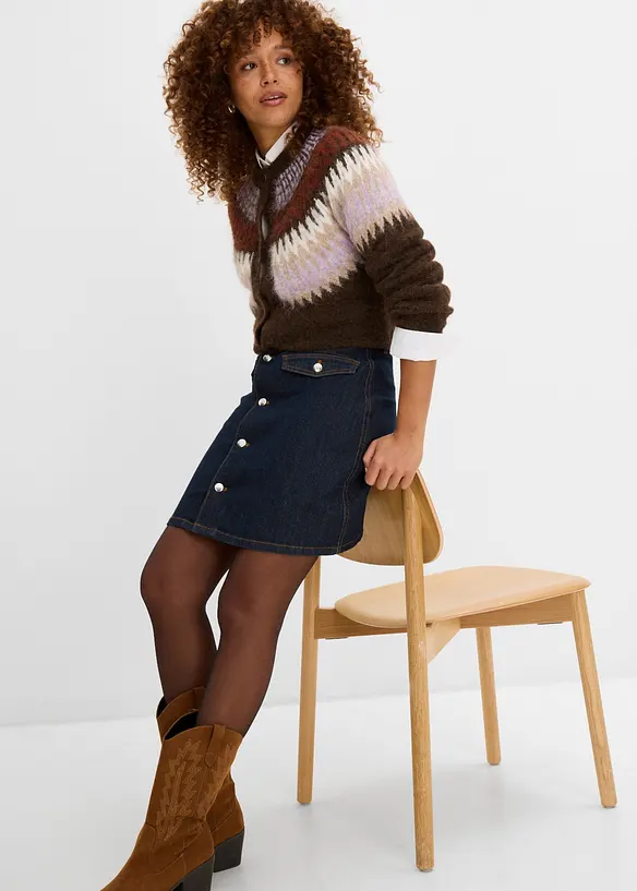 Gonna di jeans con bottoni, bonprix