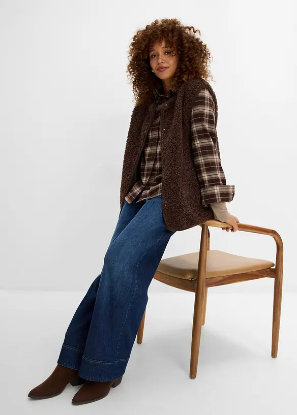Jeans wide leg, vita alta, bonprix