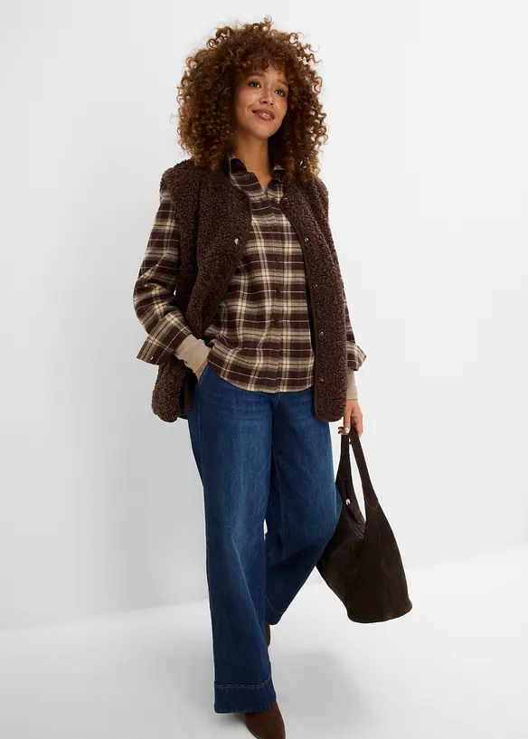 Jeans wide leg, vita alta, bonprix