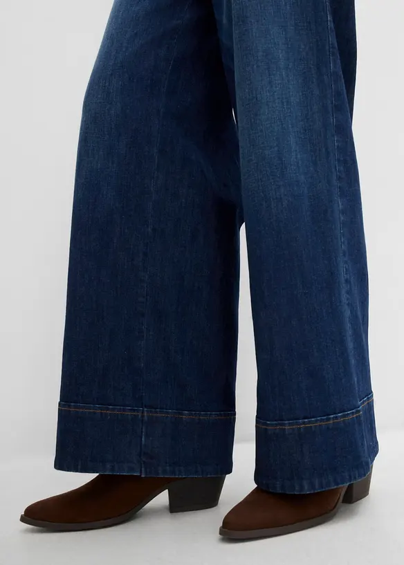 Jeans wide leg, vita alta, bonprix