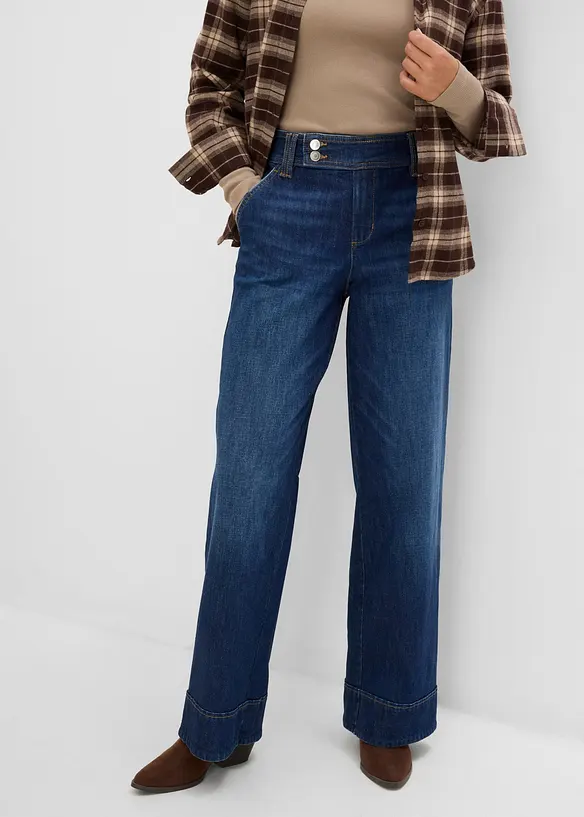 Jeans wide leg, vita alta, bonprix