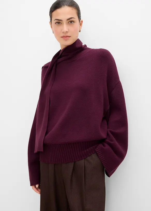 Maglione oversize in misto viscosa morbido, bonprix