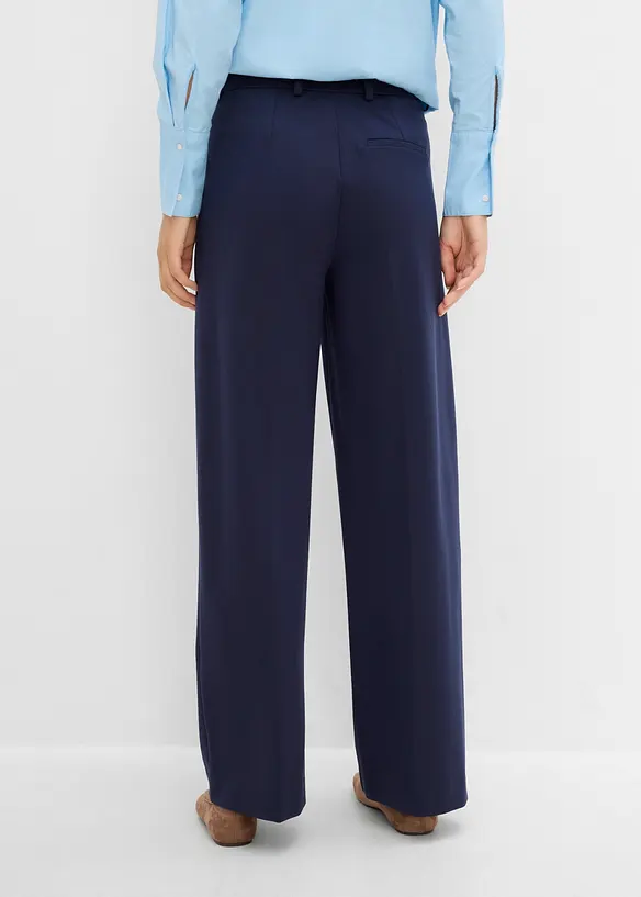 Pantaloni con pinces in punto di Roma comodo, bonprix