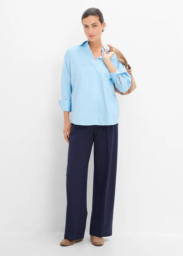 Pantaloni con pinces in punto di Roma comodo, bonprix