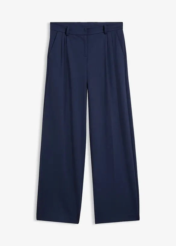 Pantaloni con pinces in punto di Roma comodo, bonprix