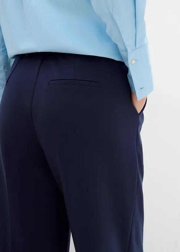 Pantaloni con pinces in punto di Roma comodo, bonprix