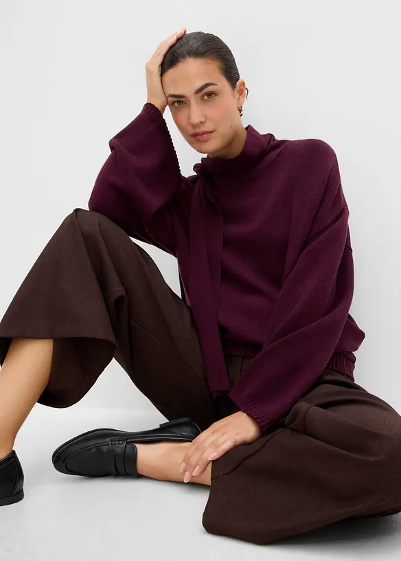 Maglione oversize in misto viscosa morbido, bonprix