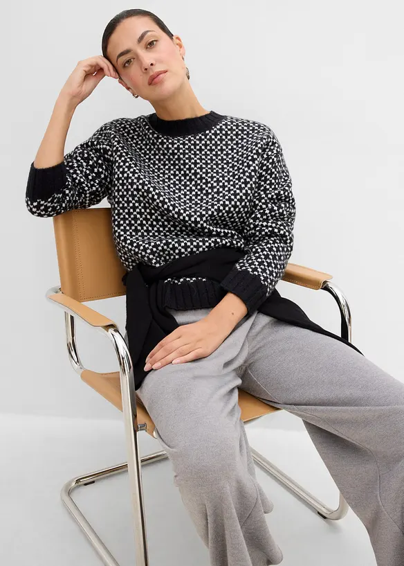 Maglione in filato grosso con motivo jacquard, bonprix