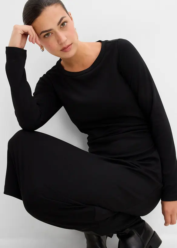 Abito midi in misto viscosa morbido, bonprix