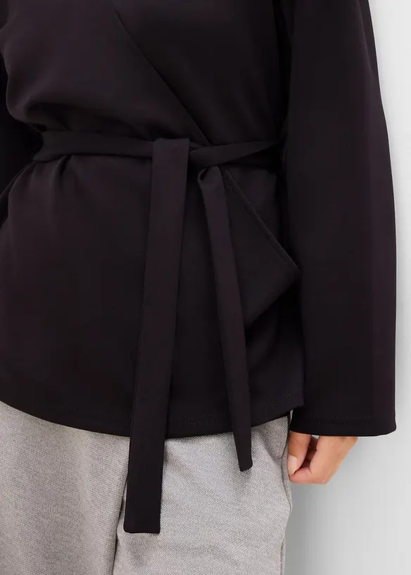 Maglia a portafoglio in misto viscosa fine, bonprix