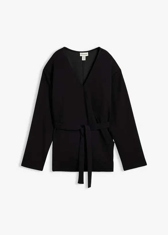 Maglia a portafoglio in misto viscosa fine, bonprix