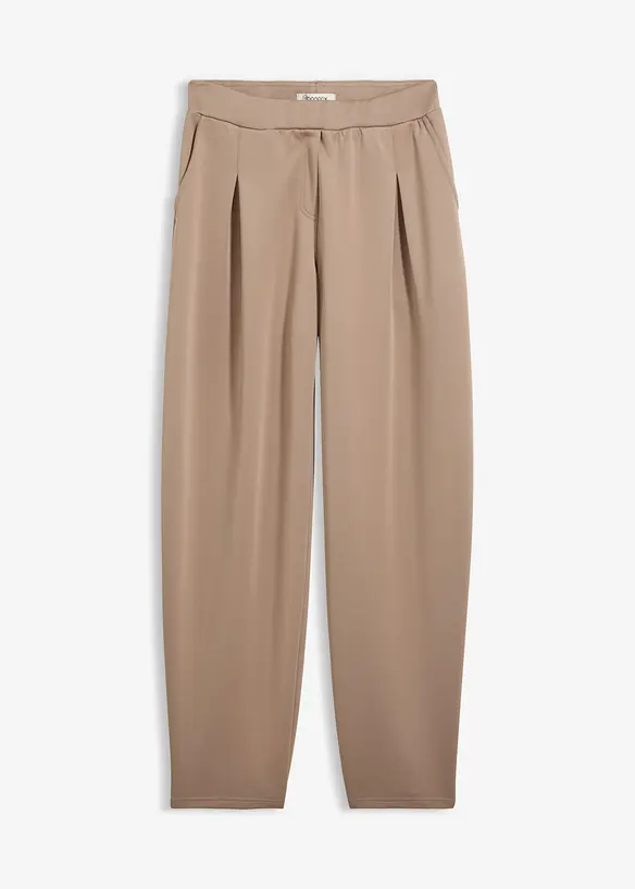 Pantaloni barrel morbidi effetto neoprene, bonprix