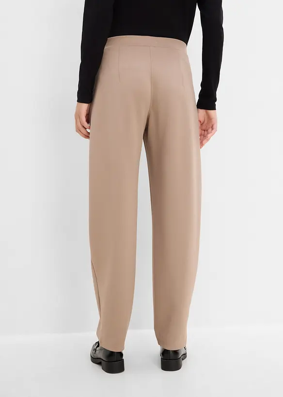 Pantaloni barrel morbidi effetto neoprene, bonprix