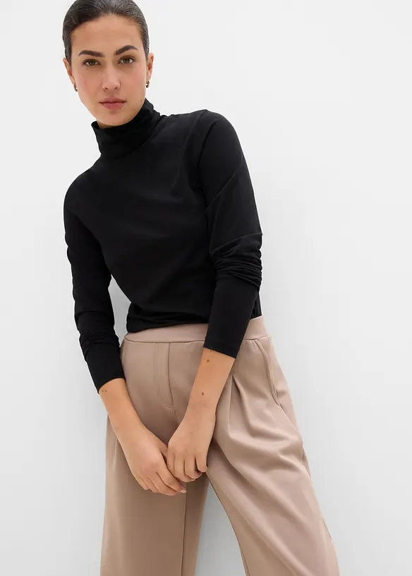 Pantaloni barrel morbidi effetto neoprene, bonprix