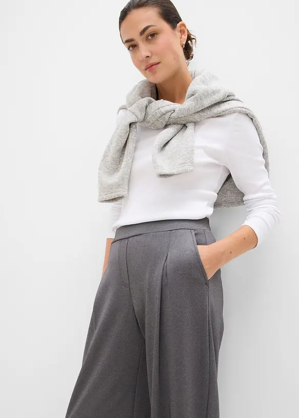 Pantaloni barrel morbidi effetto neoprene, bonprix