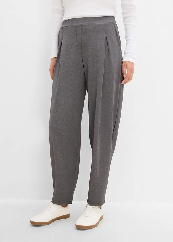 Pantaloni barrel morbidi effetto neoprene, bonprix