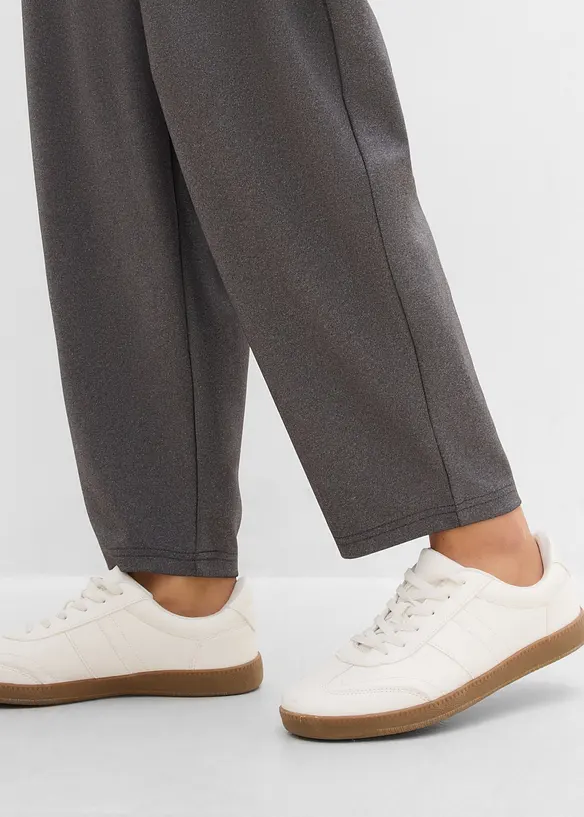 Pantaloni barrel morbidi effetto neoprene, bonprix