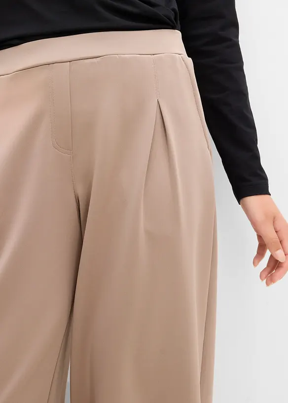 Pantaloni barrel morbidi effetto neoprene, bonprix