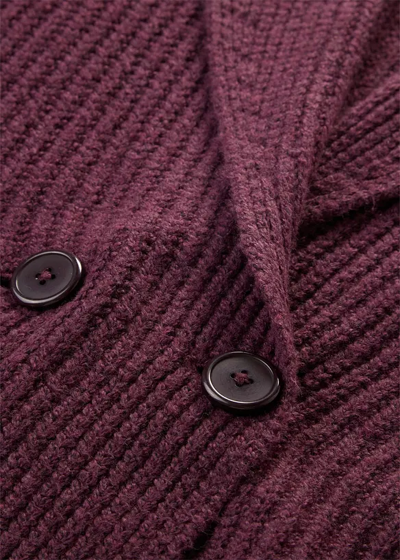 Cardigan in filato grosso con colletto a risvolto, bonprix